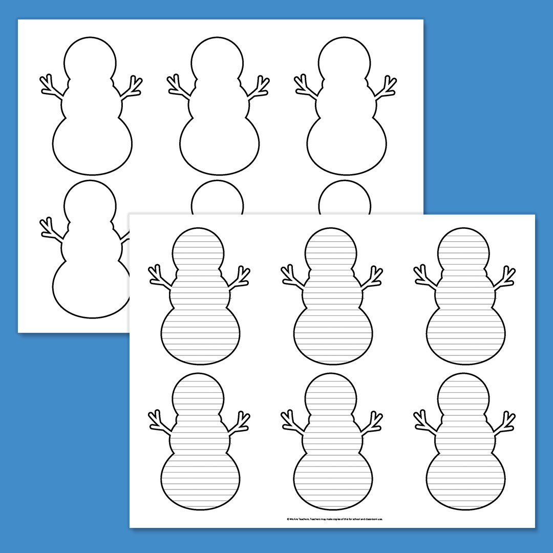 free snowman template printable bundle for winter